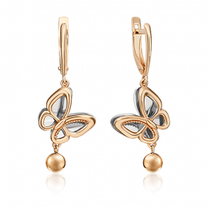 Серьги из комбинированного золота Platina 02-4825-00-000-1111 фото