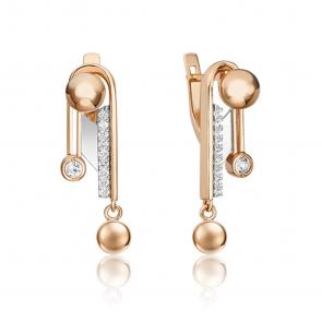 Серьги из комбинированного золота Platina с топазом 02-4826-00-201-1111 фото