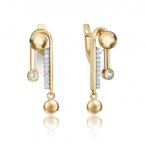 Серьги из комбинированного золота Platina с топазом 02-4826-00-201-1121 фото