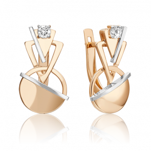 Серьги из комбинированного золота Platina с топазом 02-4827-00-201-1111 фото