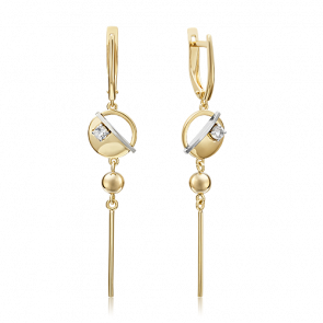 Серьги из комбинированного золота Platina с топазом 02-4828-00-201-1121 фото