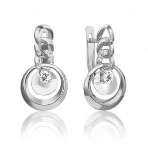 Серьги из белого золота Platina с топазом 02-4832-00-201-1120 фото