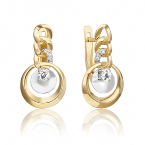 Серьги из комбинированного золота Platina с топазом 02-4832-00-201-1121 фото