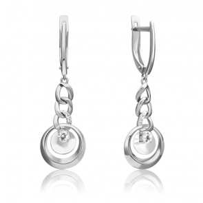 Серьги из белого золота Platina с топазом 02-4833-00-201-1120 фото