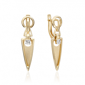 Серьги из лимонного золота Platina с топазом 02-4836-00-201-1130 фото