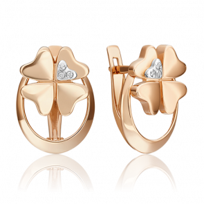 Серьги из комбинированного золота Platina с бриллиантом 02-4838-00-101-1111 фото