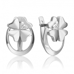 Серьги из белого золота Platina с бриллиантом 02-4838-00-101-1120 фото