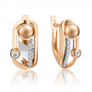 Серьги из комбинированного золота Platina с топазом 02-4839-00-201-1111 фото