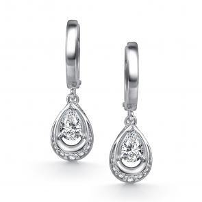 Серебряные серьги АЛЬКОР с фианитом 02-4841/00КЦ-00 фото