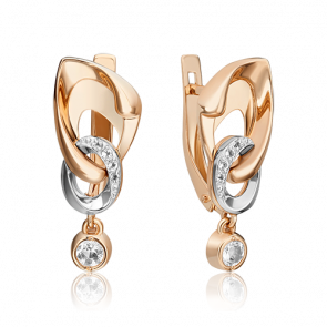 Серьги из комбинированного золота Platina с топазом 02-4844-00-201-1111 фото