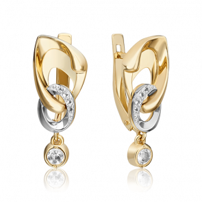 Серьги из комбинированного золота Platina с топазом 02-4844-00-201-1121 фото