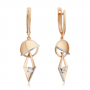 Серьги из комбинированного золота Platina с топазом 02-4846-00-201-1111 фото