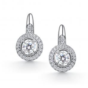 Серебряные серьги АЛЬКОР с фианитом и горным хрусталём 02-4847/00ГХ-00 фото