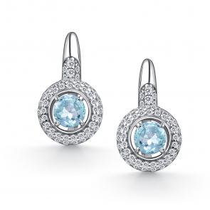 Серебряные серьги АЛЬКОР с топазом и фианитом 02-4847/00ТБ-00 фото