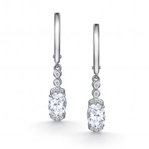 Серебряные серьги АЛЬКОР с фианитом и горным хрусталём 02-4852/00ГХ-00 фото
