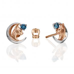 Серьги из комбинированного золота Platina с топазом 02-4864-00-201-1111 фото