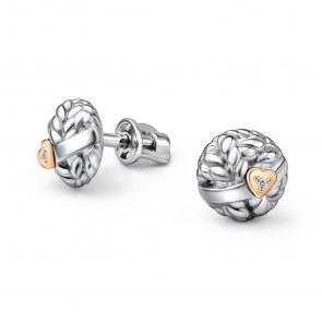 Серебряные серьги АЛЬКОР с золотой накладкой и бриллиантом 02-4875/000Б-00 фото