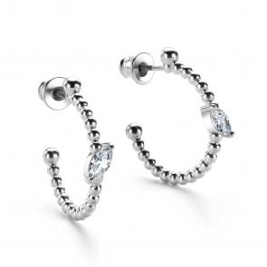 Серебряные серьги АЛЬКОР с фианитом 02-4888/00КЦ-00 фото