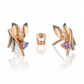 Серьги из комбинированного золота Platina с аметистом 02-4895-00-203-1111 фото