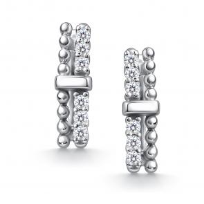 Серебряные серьги АЛЬКОР с фианитом 02-4907/00КЦ-00 фото