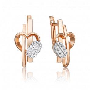 Серьги из комбинированного золота Platina с топазом 02-4908-00-201-1111 фото