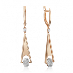 Серьги из комбинированного золота Platina с топазом 02-4910-00-201-1111 фото