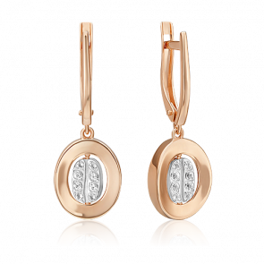 Серьги из комбинированного золота Platina с топазом 02-4911-00-201-1111 фото