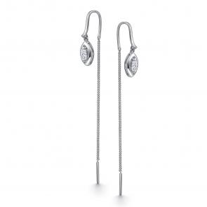 Серебряные серьги АЛЬКОР с фианитом 02-4911/00КЦ-00 фото