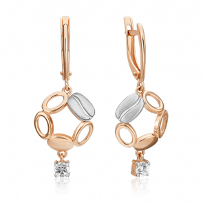 Серьги из комбинированного золота Platina с топазом 02-4912-01-201-1111 фото