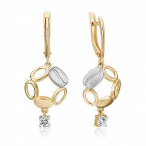 Серьги из комбинированного золота Platina с топазом 02-4912-01-201-1121 фото