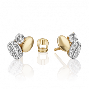 Серьги из комбинированного золота Platina с топазом 02-4913-00-201-1121 фото