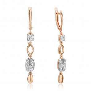 Серьги из комбинированного золота Platina с топазом 02-4914-00-201-1111 фото