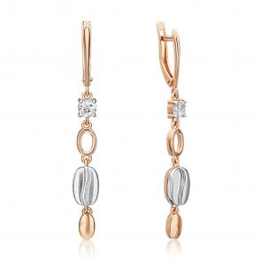 Серьги из комбинированного золота Platina с топазом 02-4914-01-201-1111 фото