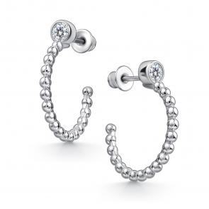 Серебряные серьги АЛЬКОР с фианитом 02-4914/00СВ-00 фото
