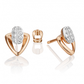 Серьги из комбинированного золота Platina с топазом 02-4915-00-201-1111 фото