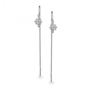 Серебряные серьги АЛЬКОР с фианитом 02-4915/00КЦ-00 фото