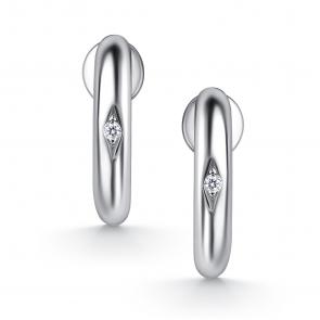 Серебряные серьги АЛЬКОР с фианитом 02-4916/00КЦ-00 фото