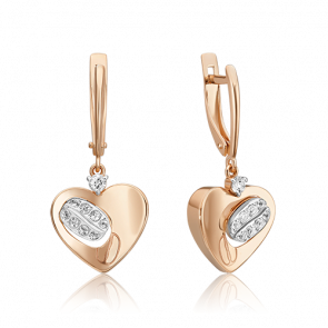 Серьги из комбинированного золота Platina с топазом 02-4918-00-201-1111 фото