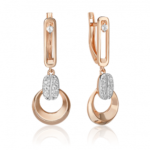 Серьги из комбинированного золота Platina с топазом 02-4921-00-201-1111 фото