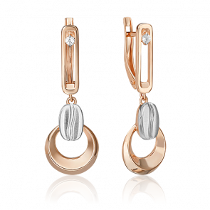 Серьги из комбинированного золота Platina с топазом 02-4921-01-201-1111 фото