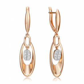 Серьги из комбинированного золота Platina с топазом 02-4922-00-201-1111 фото