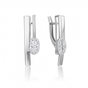 Серьги из белого золота Platina с топазом 02-4924-00-201-1120 фото