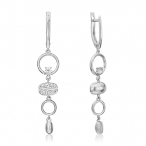 Серьги из белого золота Platina с топазом 02-4926-00-201-1120 фото