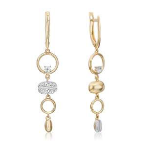 Серьги из комбинированного золота Platina с топазом 02-4926-00-201-1121 фото