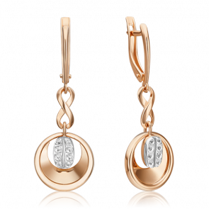 Серьги из комбинированного золота Platina с топазом 02-4927-00-201-1111 фото