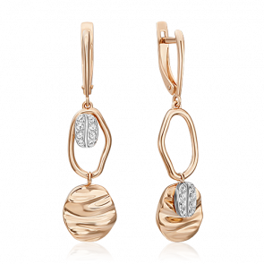 Серьги из комбинированного золота Platina с топазом 02-4928-00-201-1111 фото