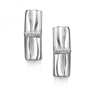 Серебряные серьги АЛЬКОР с бриллиантом 02-4937/000Б-00 фото