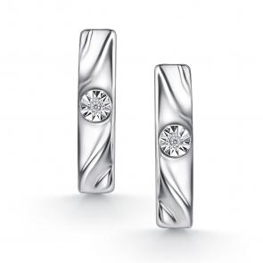 Серебряные серьги АЛЬКОР с бриллиантом 02-4938/000Б-00 фото