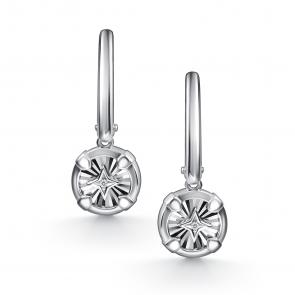 Серебряные серьги АЛЬКОР с бриллиантом 02-4941/000Б-00 фото