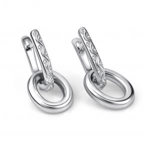 Серебряные серьги-трансформеры АЛЬКОР с фианитом 02-4949/00КЦ-00 фото